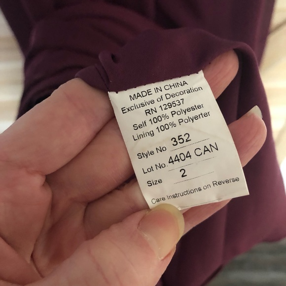 Liz Fields Floor Length Formal Dress Size 2 Berry - Picture 15 of 16